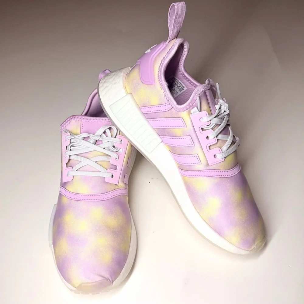 Adidas Youth NMD R1 Bliss Lilac Pink & Yellow Athletic Sneaker Size- 6.5